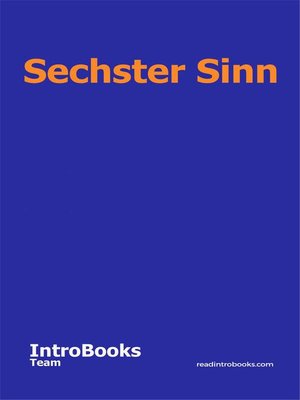cover image of Sechster Sinn